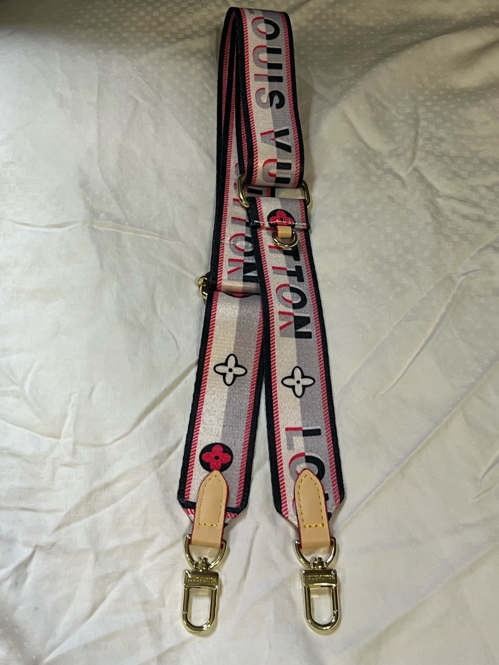 Pink, Gray and Black Logo Crossbody Strap